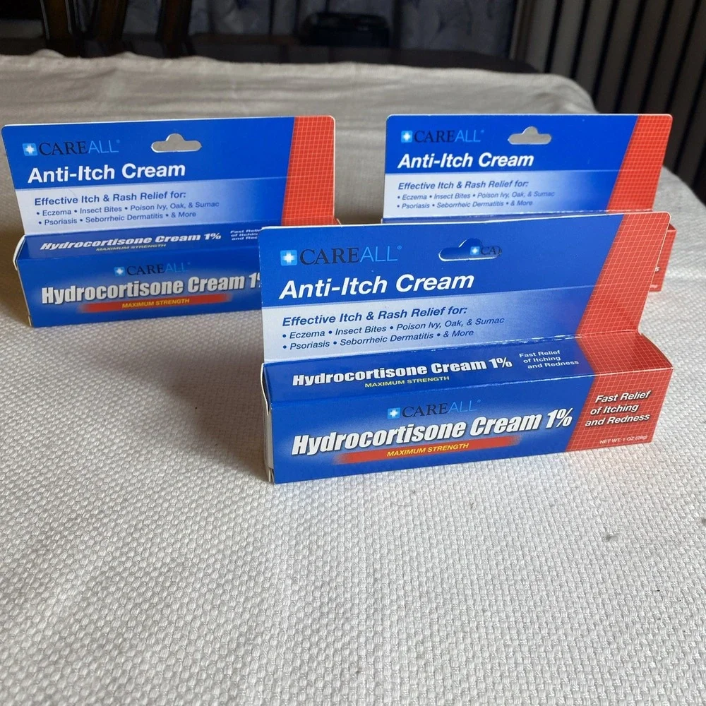 CareAll (3 Pack 1% Hydrocortisone Cream, 1oz Tube, Maximum Strength Formulation,